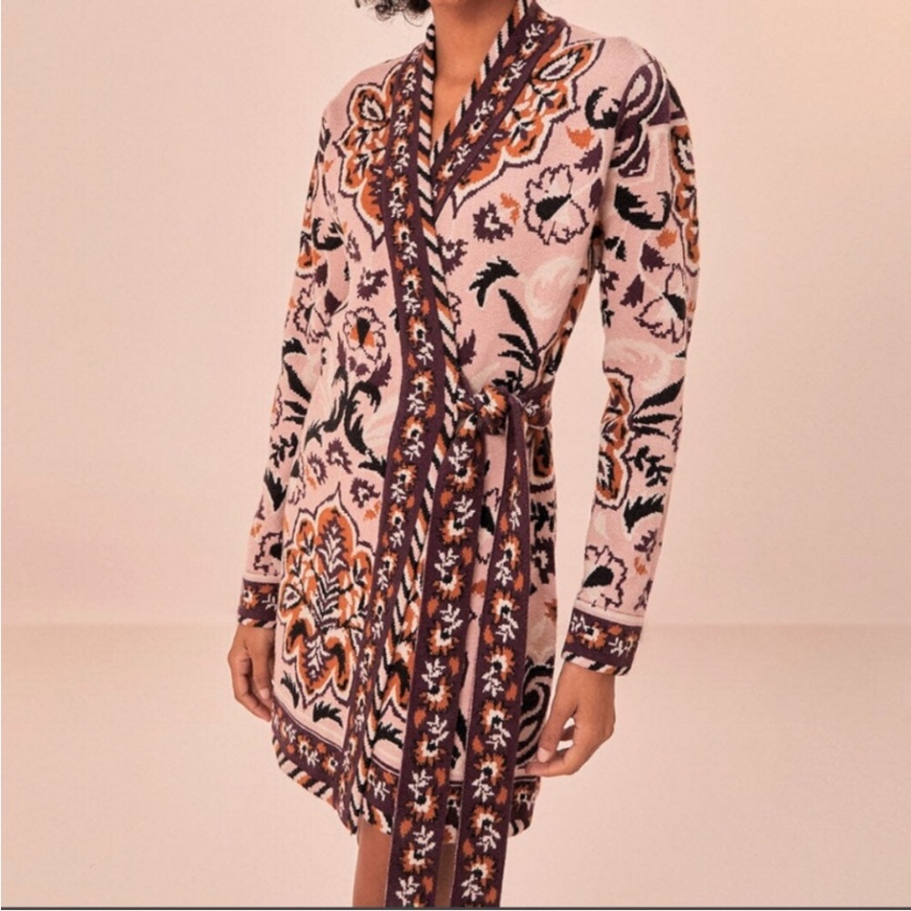 FARM Rio Pink and Black Floral Long Sleeve Dress - Picture 2 of 8